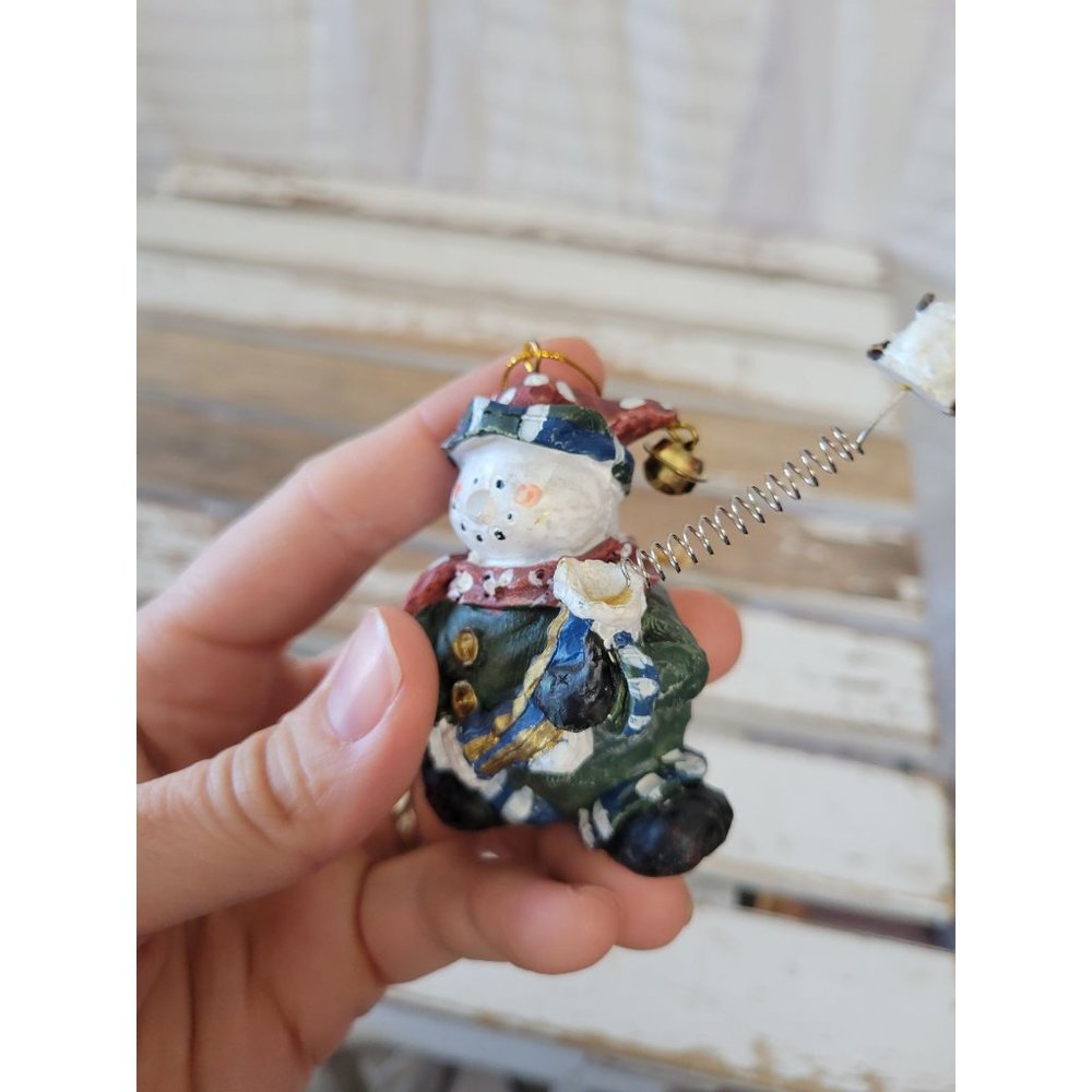 Snowman Jack in the box stocking ornament Xmas tree holiday home decor Vintage‎